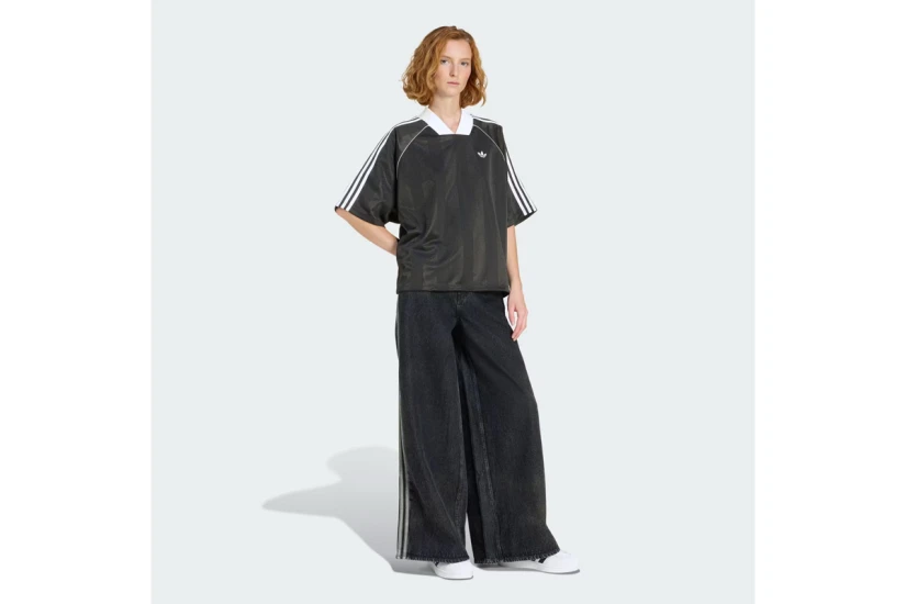 Adidas Originals 3-Stripes Jacquard Γυναικείο Κοντομάνικο T-Shirt Μαύρο, Λευκό