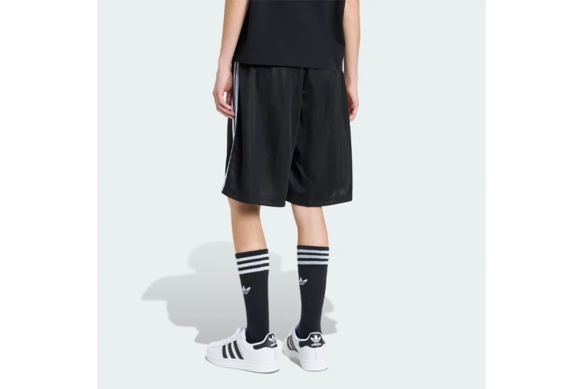 Adidas Originals 3-Stripes Jacquard Jorts Γυναικεία Αθλητική Βερμούδα Μαύρη, Λευκή