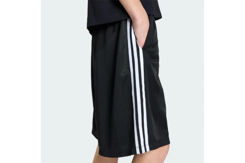 Adidas Originals 3-Stripes Jacquard Jorts Γυναικεία Αθλητική Βερμούδα Μαύρη, Λευκή