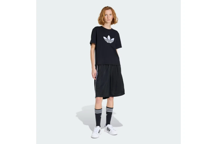 Adidas Originals 3-Stripes Jacquard Jorts Γυναικεία Αθλητική Βερμούδα Μαύρη, Λευκή