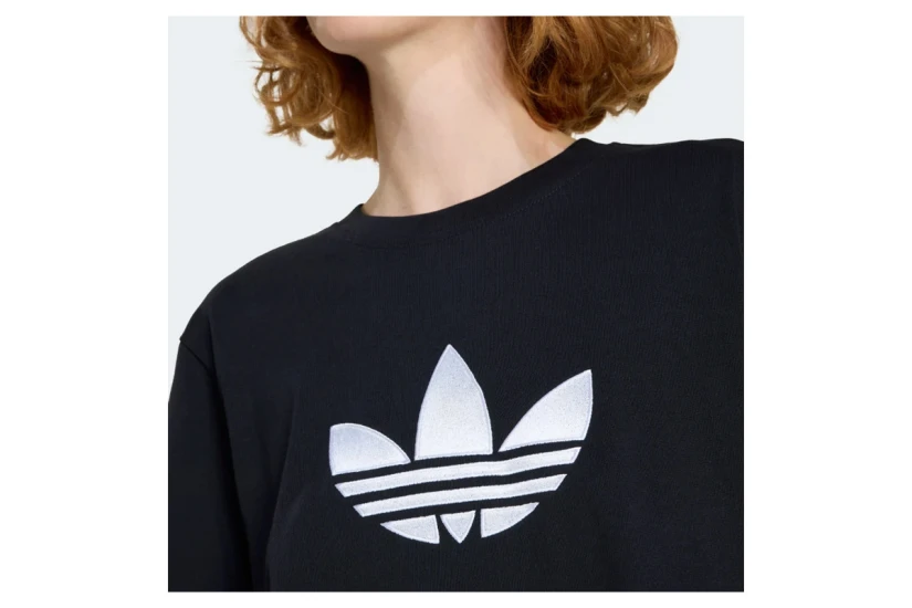 Adidas Originals Trefoil Boxy Γυναικείο Κοντομάνικο T-Shirt Μαύρο, Λευκό