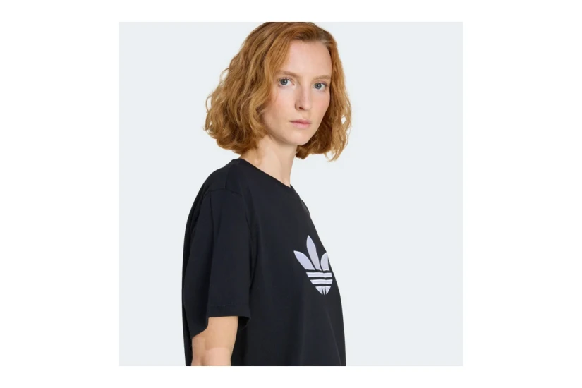Adidas Originals Trefoil Boxy Γυναικείο Κοντομάνικο T-Shirt Μαύρο, Λευκό