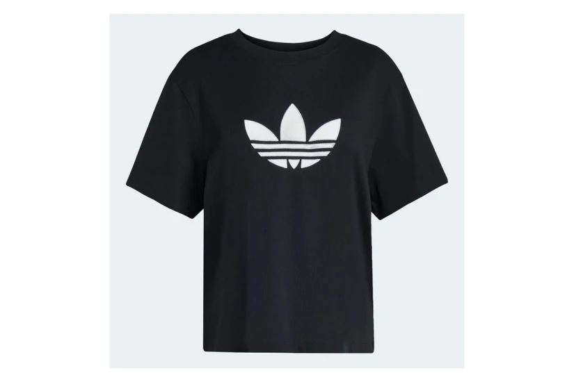 Adidas Originals Trefoil Boxy Γυναικείο Κοντομάνικο T-Shirt Μαύρο, Λευκό
