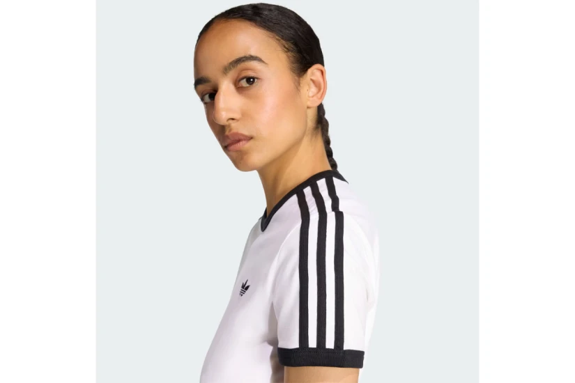 Adidas Originals 3-Stripes Γυναικείο Κοντομάνικο T-Shirt Λευκό, Μαύρο