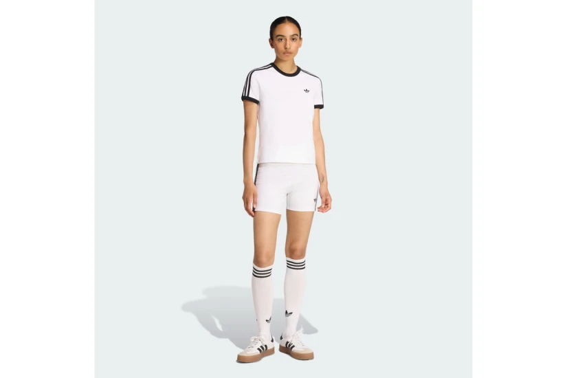 Adidas Originals 3-Stripes Γυναικείο Κοντομάνικο T-Shirt Λευκό, Μαύρο