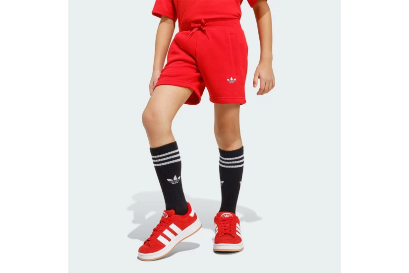 Adidas Originals Trefoil Loose Logo Παιδικό Σετ Κοντομάνικη Μπλούζα - Σορτς Κόκκινο