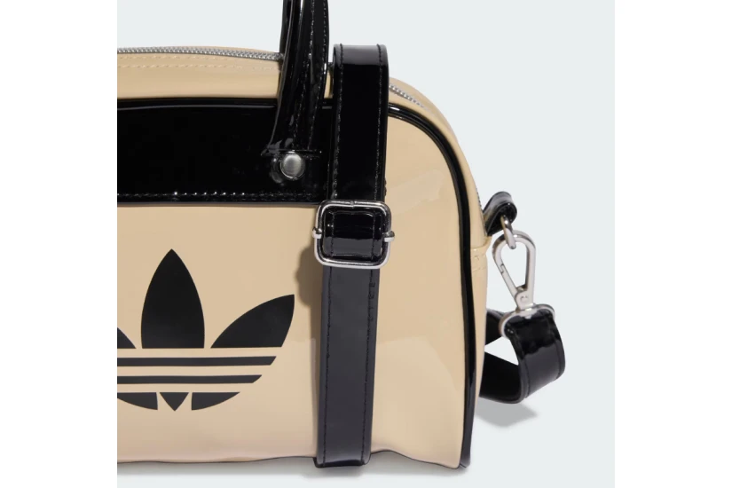 Adidas Originals Adicolor Mini Bowling Τσάντα Χιαστί - Ώμου Μπεζ, Μαύρη 2.5L