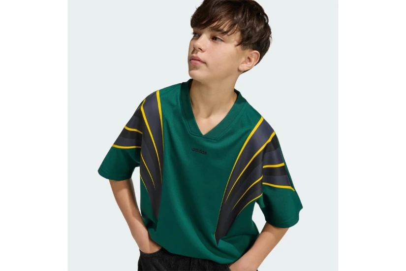 Adidas Originals Santiago Batwing Sleeve Loose Παιδική Φανέλα Κυπαρισσί, Κίτρινη, Μαύρη