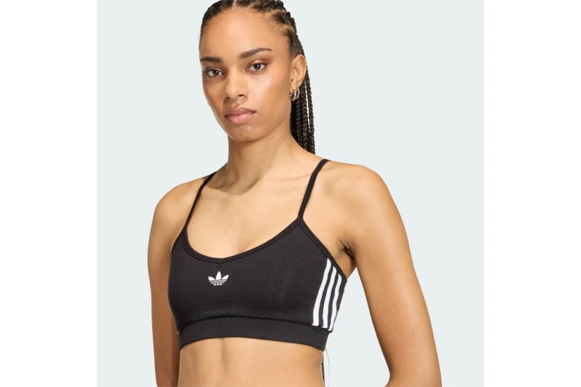 Adidas Originals 3-Stripes Γυναικείο Μπουστάκι Μαύρο, Λευκό