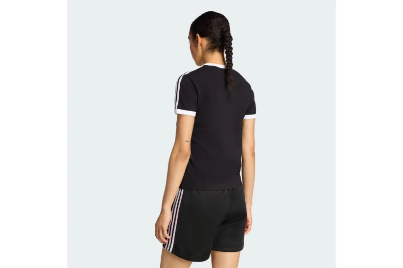 Adidas Originals 3-Stripes Γυναικείο Κοντομάνικο T-Shirt Μαύρο, Λευκό