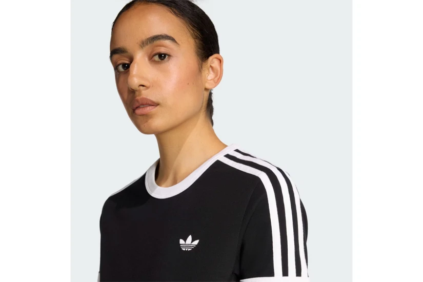 Adidas Originals 3-Stripes Γυναικείο Κοντομάνικο T-Shirt Μαύρο, Λευκό