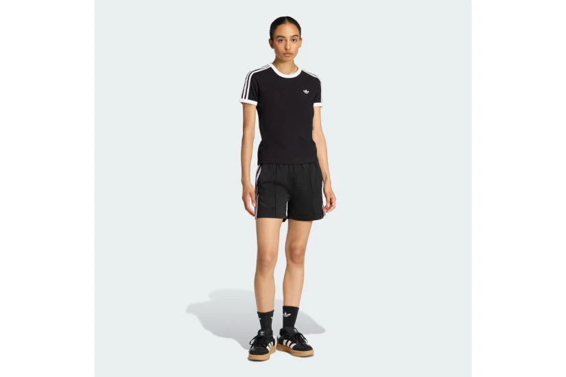 Adidas Originals 3-Stripes Γυναικείο Κοντομάνικο T-Shirt Μαύρο, Λευκό