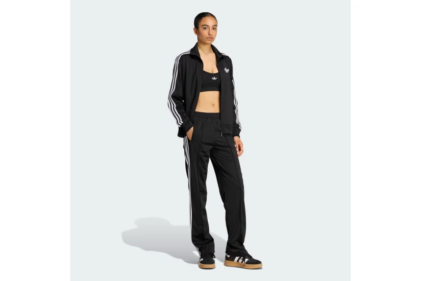 Adidas Originals Firebird Loose Γυναικεία Πολυεστερική Ζακέτα Μαύρη, Λευκή