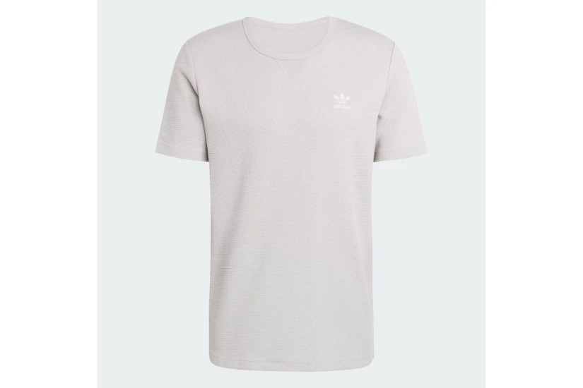Adidas Originals Trefoil Essentials Waffle Ανδρικό Κοντομάνικο T-Shirt Γκρι, Λευκό