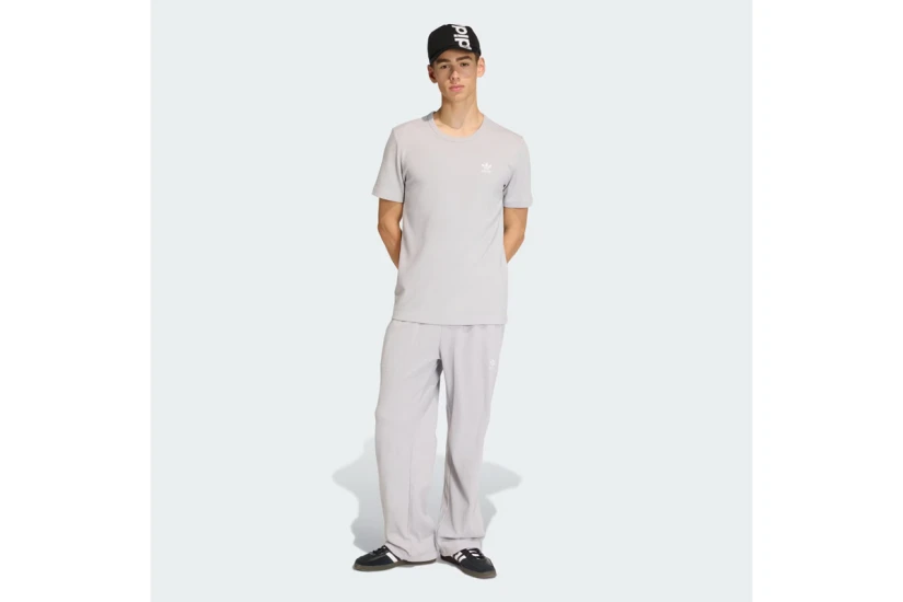 Adidas Originals Trefoil Essentials Waffle Ανδρικό Κοντομάνικο T-Shirt Γκρι, Λευκό