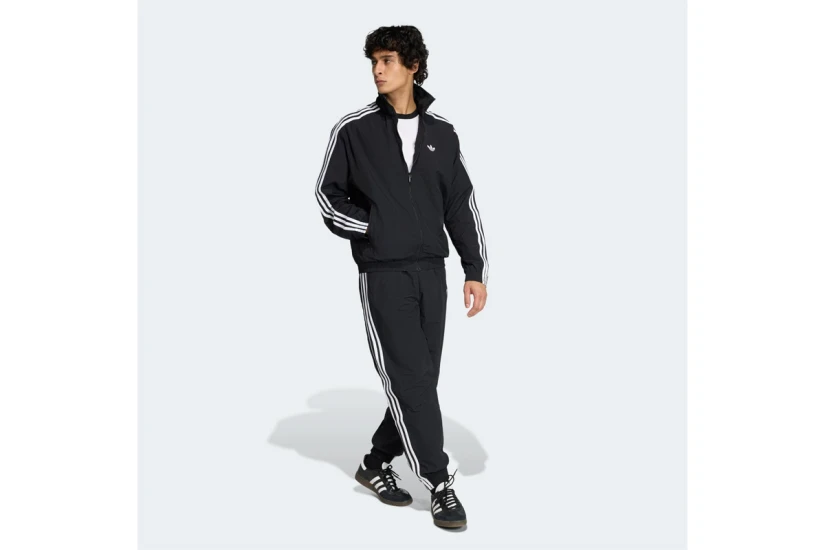 Adidas Originals Firebird Woven Ανδρική Ζακέτα Nylon Μαύρη, Λευκή