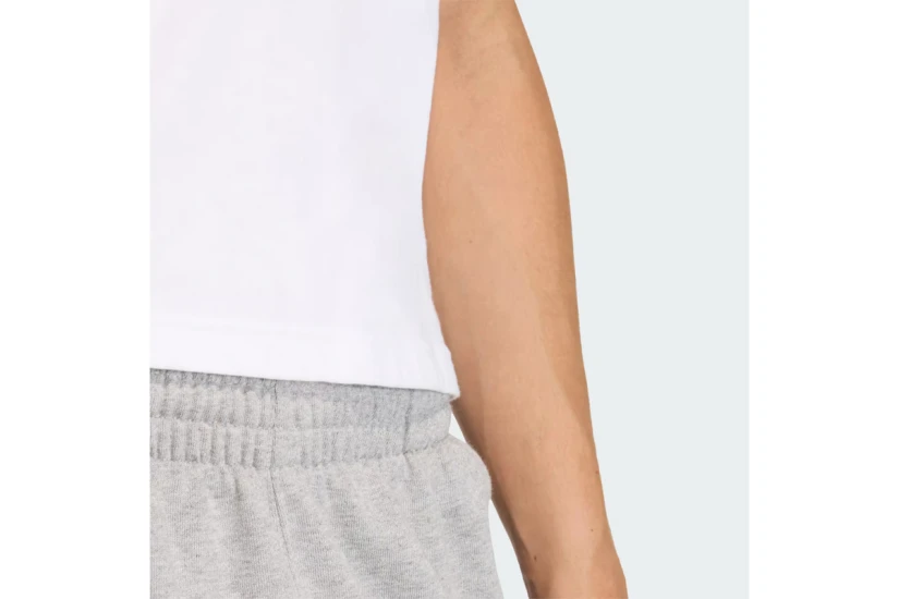 Adidas Originals Trefoil Essentials Fleece Ανδρική Αθλητική Βερμούδα Γκρι Ανοιχτό, Λευκή