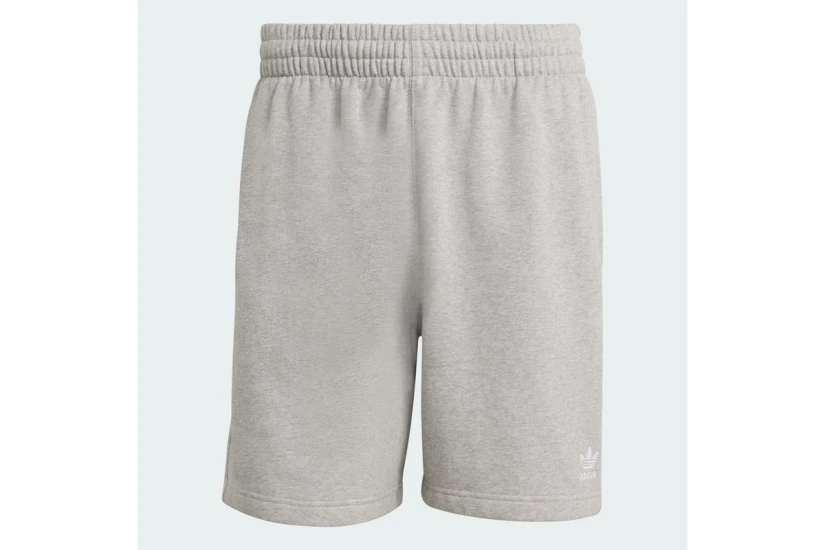 Adidas Originals Trefoil Essentials Fleece Ανδρική Αθλητική Βερμούδα Γκρι Ανοιχτό, Λευκή