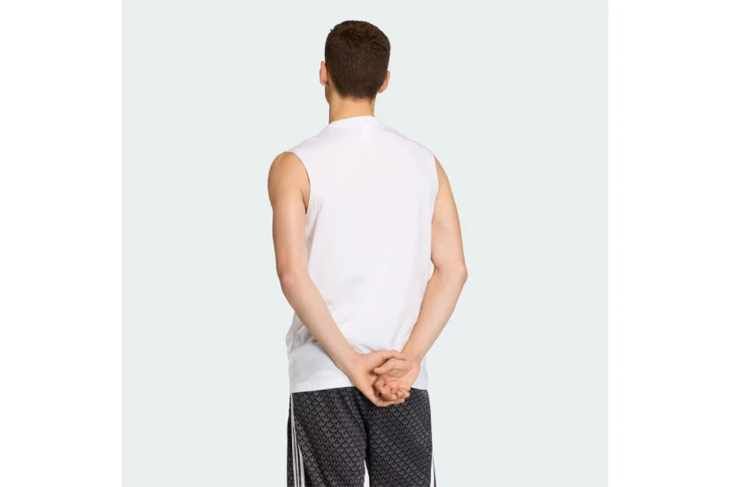 Adidas Originals Trefoil Essentials Ανδρική Αμάνικη Μπλούζα Λευκή