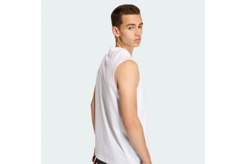 Adidas Originals Trefoil Essentials Ανδρική Αμάνικη Μπλούζα Λευκή