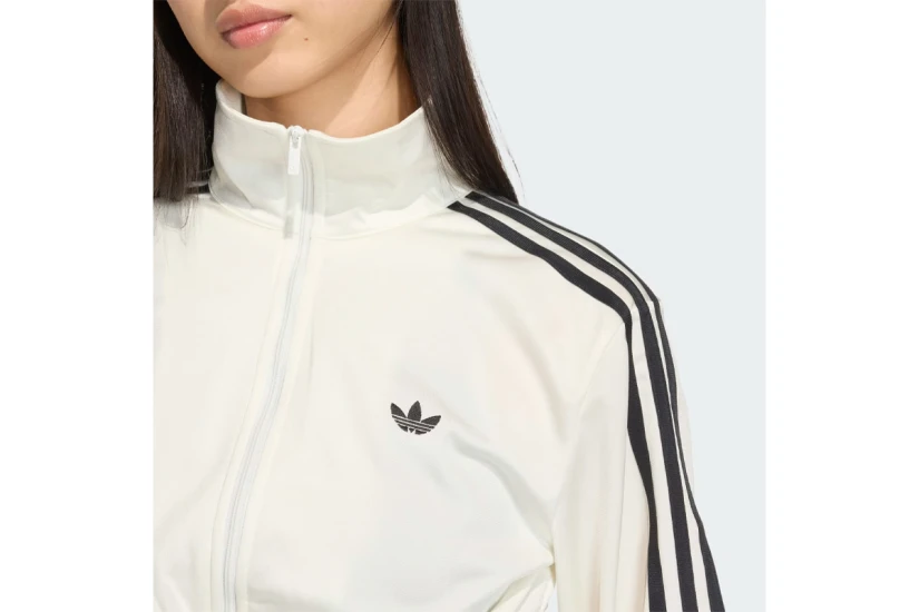 Adidas Originals Smocked Firebird Γυναικεία Πολυεστερική Ζακέτα Εκρού, Μαύρη