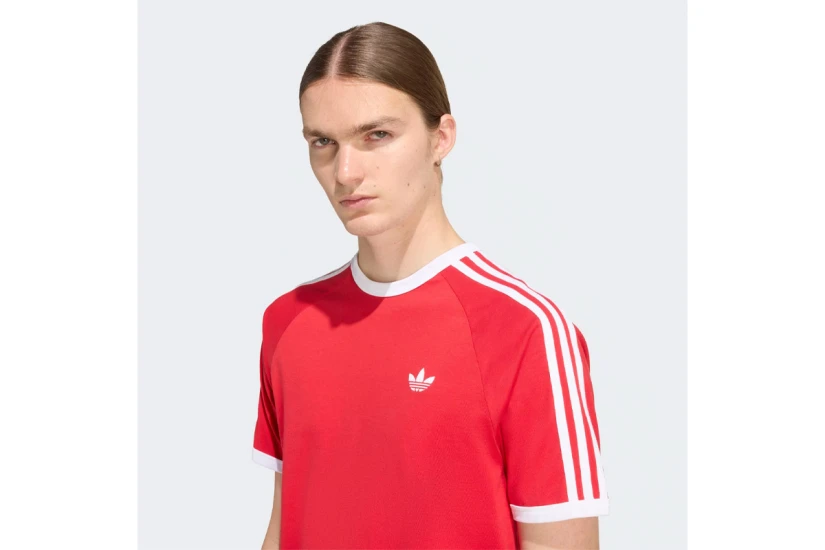 Adidas Originals 3-Stripes Ανδρικό Κοντομάνικο T-Shirt Κόκκινο, Λευκό
