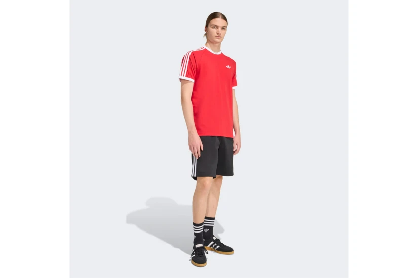 Adidas Originals 3-Stripes Ανδρικό Κοντομάνικο T-Shirt Κόκκινο, Λευκό