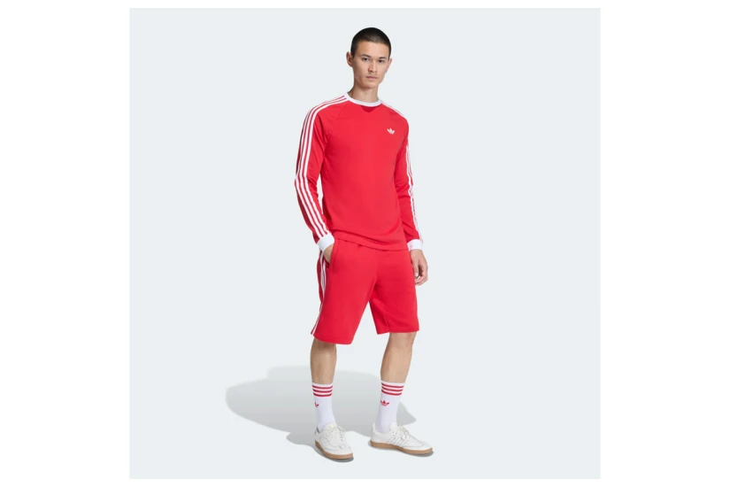 Adidas Originals 3-Stripes Ανδρική Αθλητική Βερμούδα Κόκκινη, Λευκή