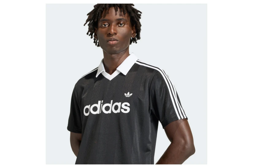 Adidas Originals Archive Collar Engineered V-Neck Ανδρικό Κοντομάνικο T-Shirt Μαύρο, Λευκό