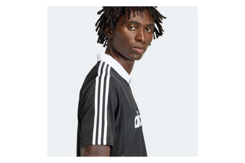 Adidas Originals Archive Collar Engineered V-Neck Ανδρικό Κοντομάνικο T-Shirt Μαύρο, Λευκό