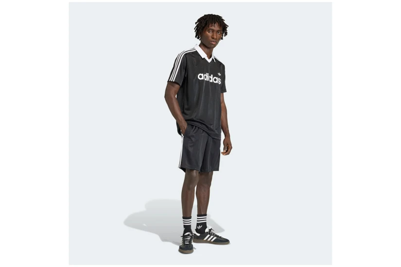 Adidas Originals Archive Collar Engineered V-Neck Ανδρικό Κοντομάνικο T-Shirt Μαύρο, Λευκό