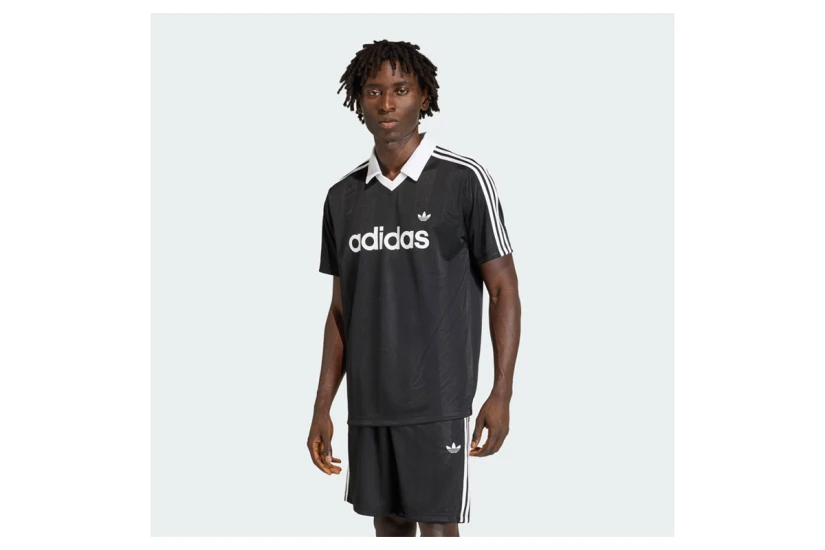 Adidas Originals Archive Collar Engineered V-Neck Ανδρικό Κοντομάνικο T-Shirt Μαύρο, Λευκό