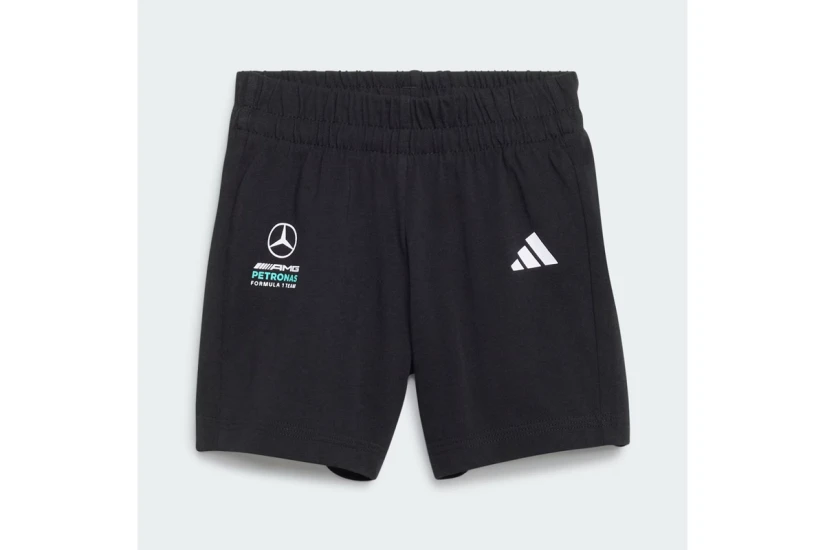 Adidas Mercedes DNA Βρεφικό - Παιδικό Σετ Κοντομάνικη Μπλούζα - Σορτς Μαύρο, Τυρκουάζ, Λευκό