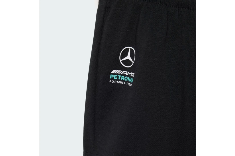 Adidas Mercedes DNA Βρεφικό - Παιδικό Σετ Κοντομάνικη Μπλούζα - Σορτς Μαύρο, Τυρκουάζ, Λευκό