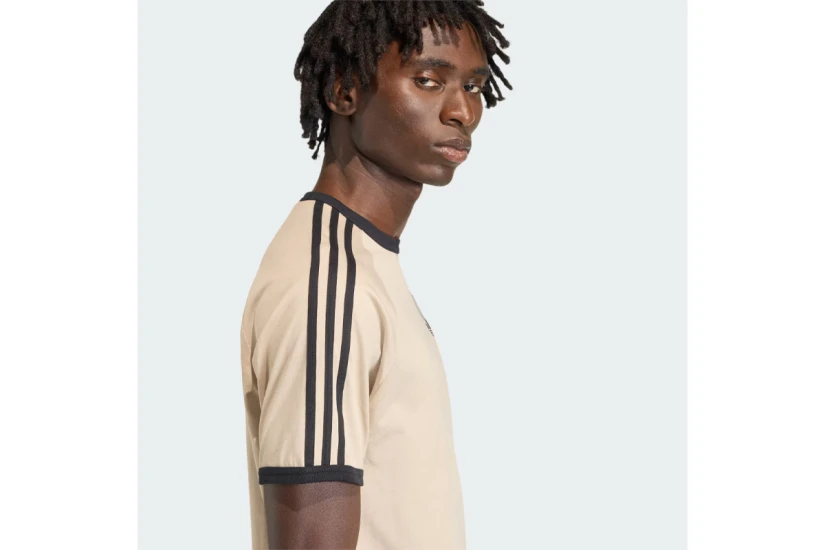 Adidas Originals 3-Stripes Ανδρικό Κοντομάνικο T-Shirt Μπεζ, Μαύρο