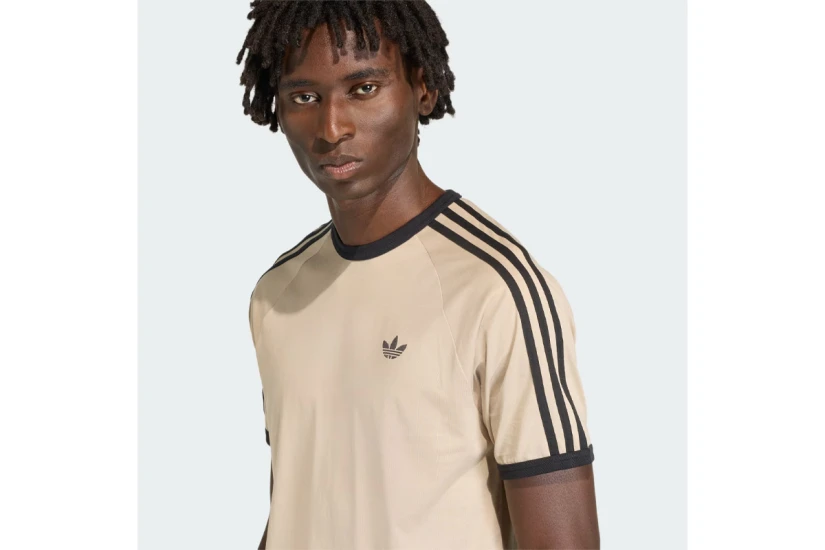 Adidas Originals 3-Stripes Ανδρικό Κοντομάνικο T-Shirt Μπεζ, Μαύρο