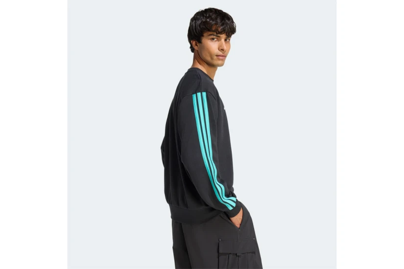 Adidas Mercedes - AMG Petronas Formula 1 Ανδρική Μακρυμάνικη Μπλούζα με Λαιμόκοψη Μαύρη, Τυρκουάζ, Λευκή