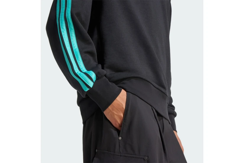 Adidas Mercedes - AMG Petronas Formula 1 Ανδρική Μακρυμάνικη Μπλούζα με Λαιμόκοψη Μαύρη, Τυρκουάζ, Λευκή