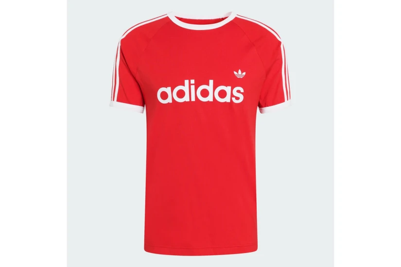 Adidas Originals 3-Stripes Slim Ringer Ανδρικό Κοντομάνικο T-Shirt Κόκκινο, Λευκό