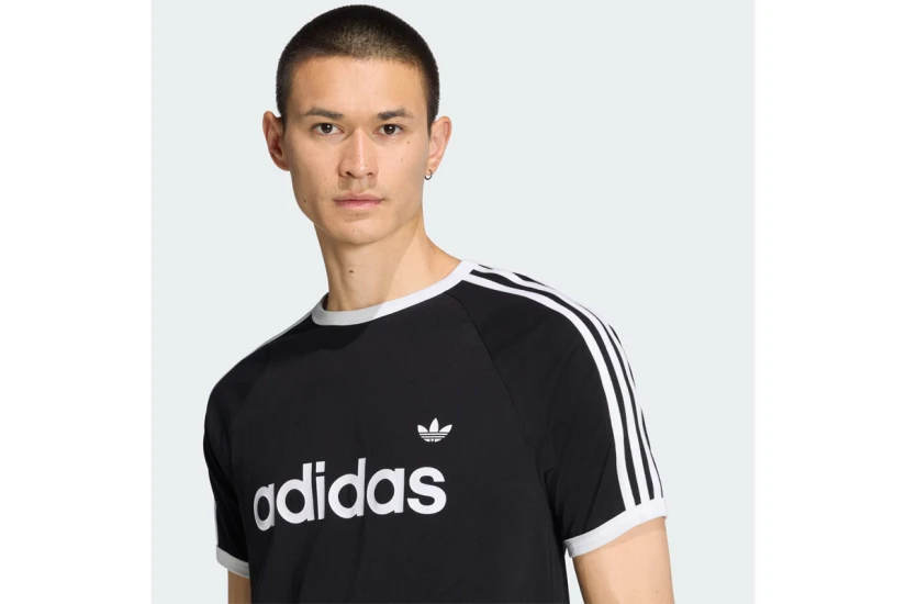 Adidas Originals 3-Stripes Slim Ringer Ανδρικό Κοντομάνικο T-Shirt Μαύρο, Λευκό