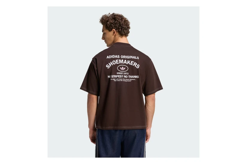 Adidas Originals Shoemaker Graphic Ανδρικό Κοντομάνικο T-Shirt Καφέ, Λευκό