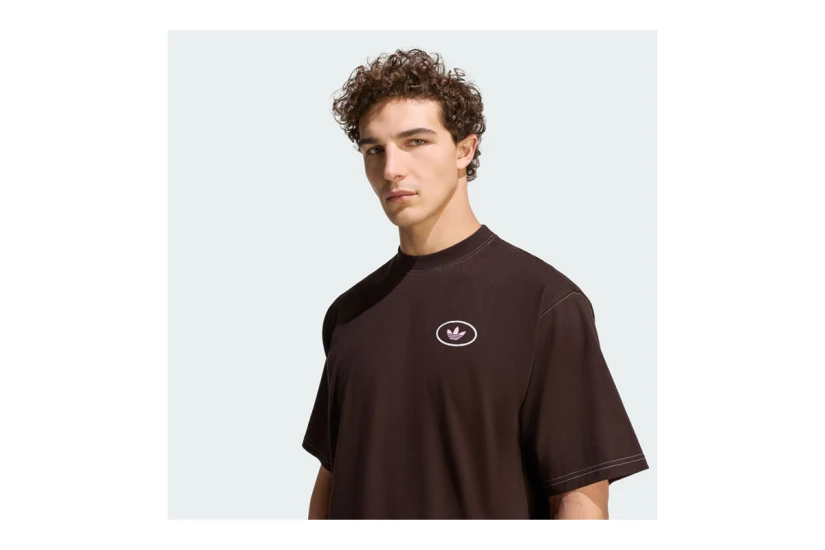 Adidas Originals Shoemaker Graphic Ανδρικό Κοντομάνικο T-Shirt Καφέ, Λευκό