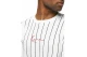 Karl Kani Small Signature Pinstripe Mesh Ανδρικό Κοντομάνικο T-Shirt Λευκό, Μαύρο