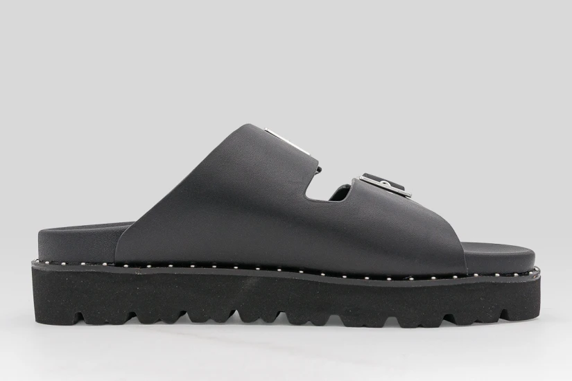 Karl Lagerfeld Kaia Double Buckle Γυναικεία Σανδάλια Μαύρα