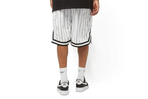 Karl Kani Small Signature Pinstripe Mesh Βερμούδα Αθλητική Ανδρική (KM-PS011-002-02 WHITE-BLACK)