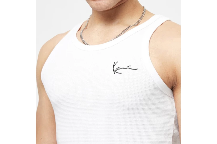 Karl Kani Chest Signature Essential Waffle Αμάνικη Μπλούζα Λευκή