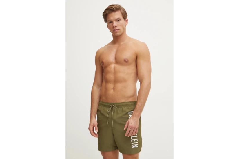 Calvin Klein Μεσαίου Μήκους Μαγιό Σορτς Λαδί