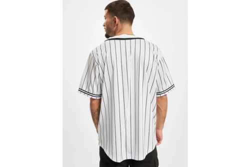 Karl Kani Serif Pinstripe Baseball Shirt Πουκάμισο Κοντομάνικο Ανδρικό (KM221-115-2 WHITE-BLACK)
