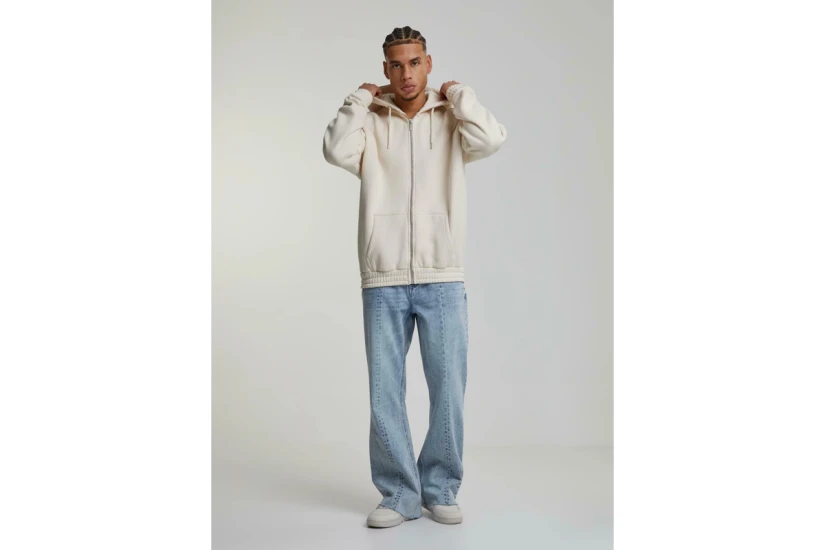 Karl Kani Authentic Star Logo Ανδρική Ζακέτα Με Κουκούλα Εκρού