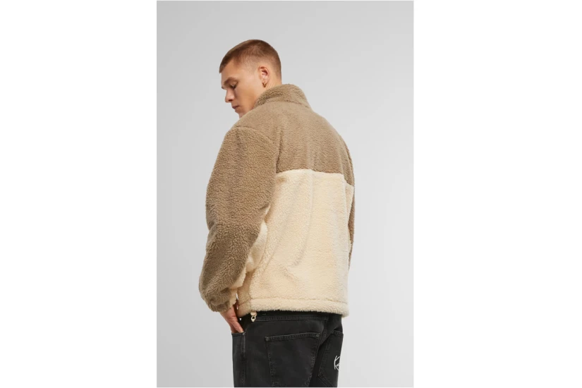 Karl Kani Signature Rubber Patch Ανδρική Ζακέτα Sherpa Μπεζ, Εκρού